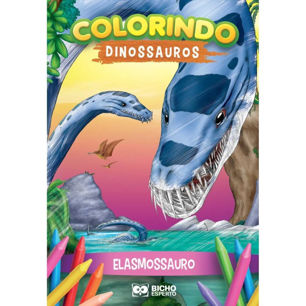LIVRO INFANTIL COLORIR DINOSSAUROS P/COLORIR 10PGS BICHO ESPERTO (PCT.C/10) - imagem 7