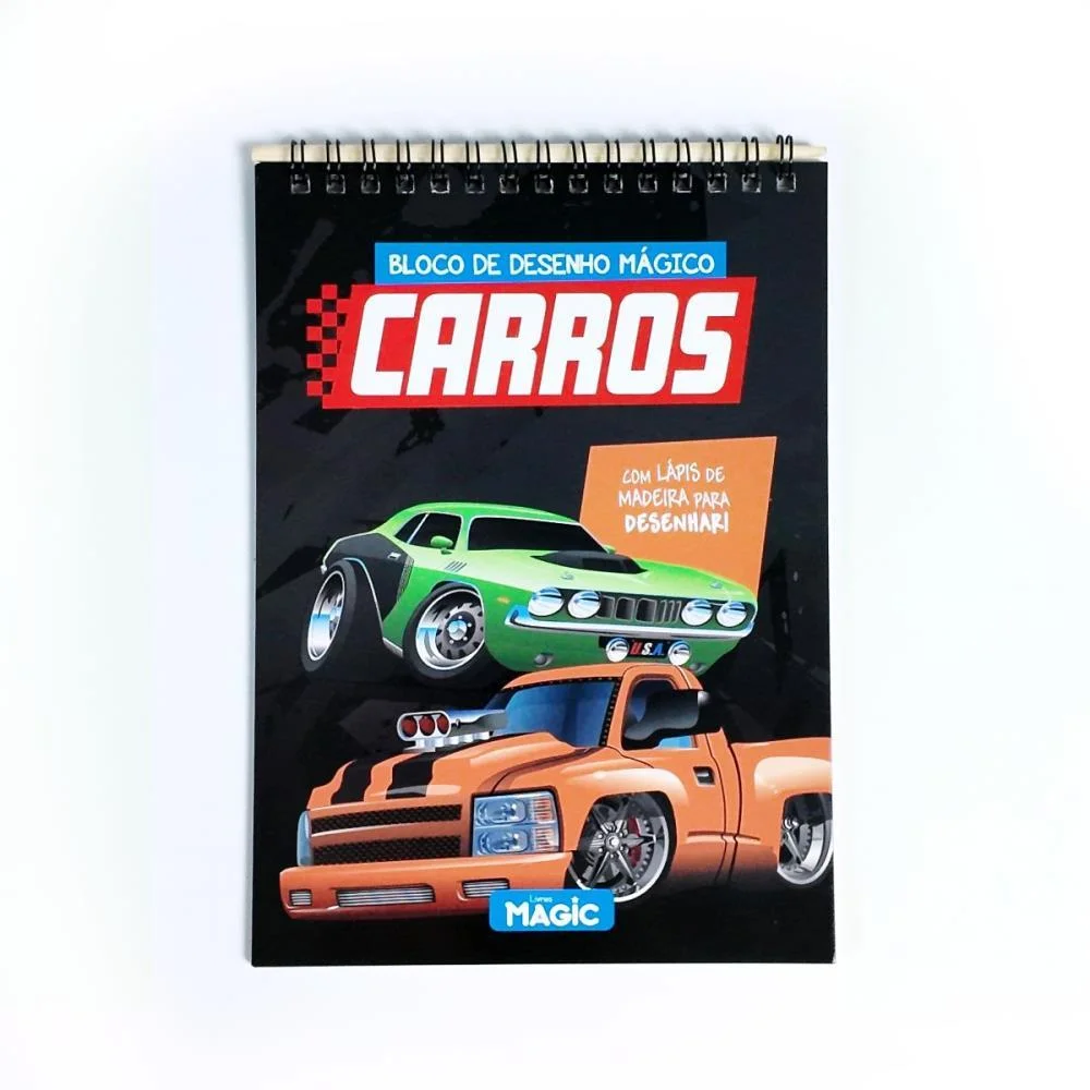 LIVRO INFANTIL COLORIR BLOCO MAGICO CARROS 8PGS 14X20 MAGIC KIDS (UNIDADE) - imagem 5