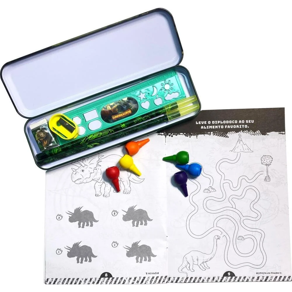 LIVRO INFANTIL COLORIR COR E DIVERSAO DINOSSAUROS MAGIC KIDS (UNIDADE) - imagem 3