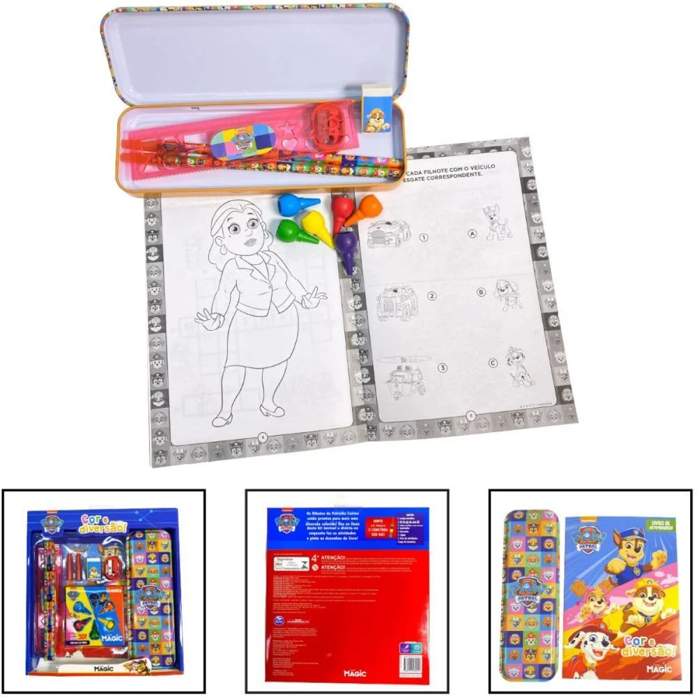 LIVRO INFANTIL COLORIR COR E DIVERSAO PATRULHA CANINA MAGIC KIDS (UNIDADE) - imagem 3