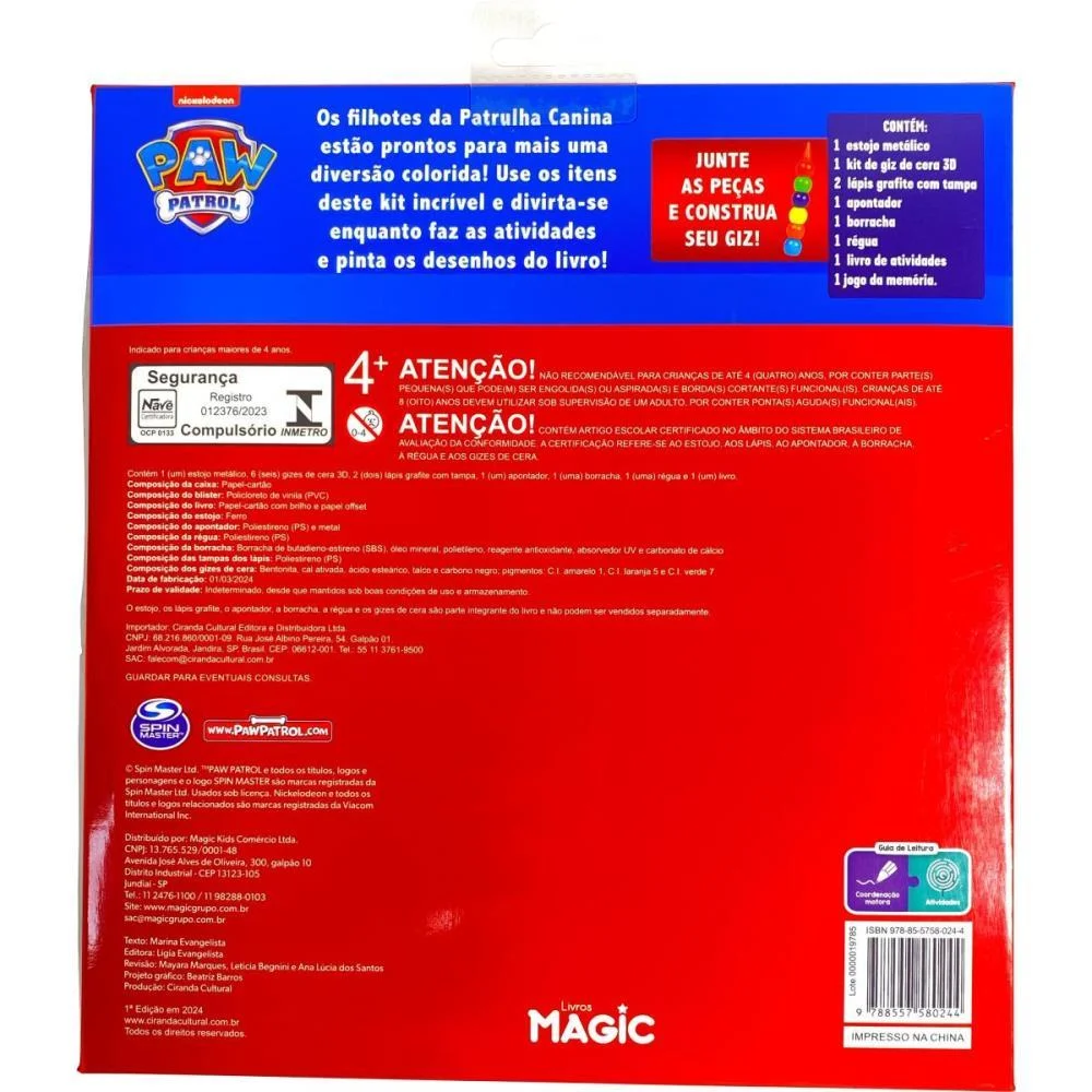 LIVRO INFANTIL COLORIR COR E DIVERSAO PATRULHA CANINA MAGIC KIDS (UNIDADE) - imagem 4