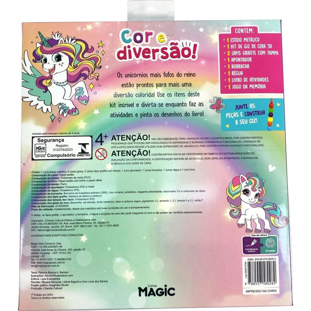 LIVRO INFANTIL COLORIR COR E DIVERSAO UNICORNIOS MAGIC KIDS (UNIDADE) - imagem 4