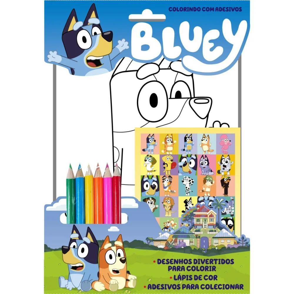 LIVRO INFANTIL COLORIR COLORINDO C/ADESIVOS BLUEY ONLINE EDITORA (UNIDADE) - imagem 2