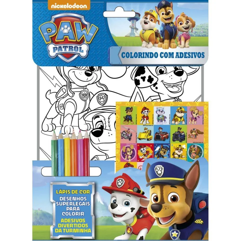 LIVRO INFANTIL COLORIR COL.C/ADESIVOS PATRULHA CANINA ONLINE EDITORA (UNIDADE) - imagem 2