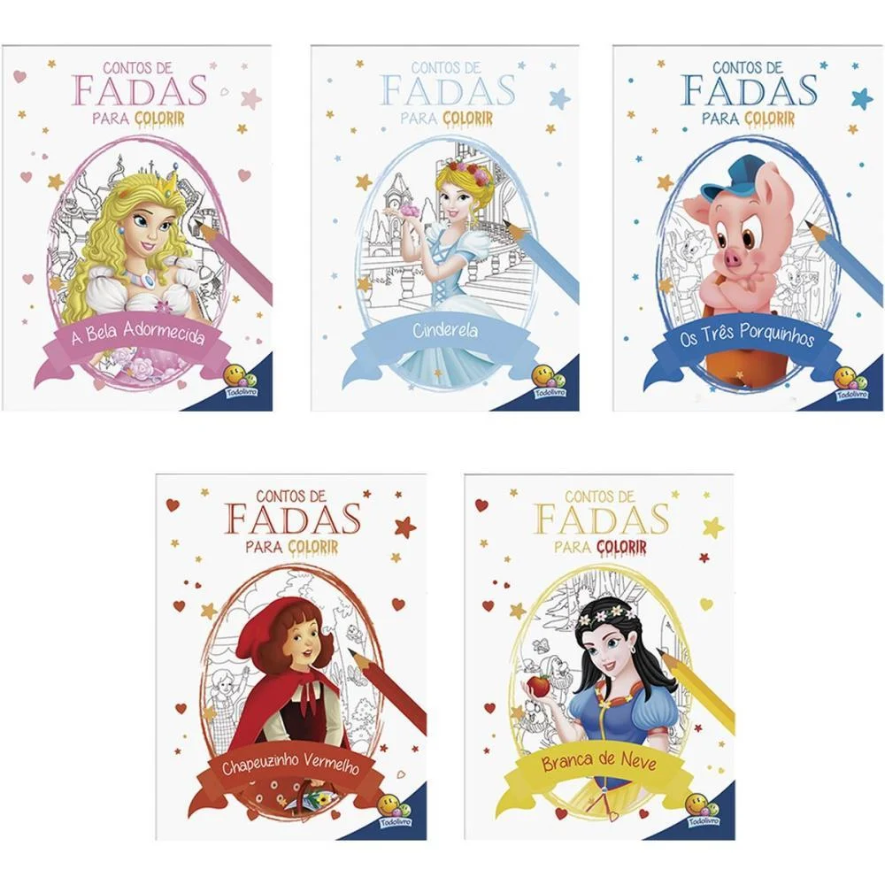 LIVRO INFANTIL COLORIR CONTOS DE FADAS 20X27 16P 5TIT TODOLIVRO (PCT.C/05) - imagem 5