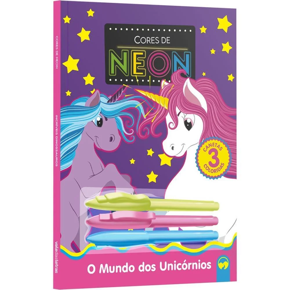 LIVRO INFANTIL COLORIR CORES NEON UNICORNIOS 48PG VALE DAS LETRAS (UNIDADE) - imagem 2