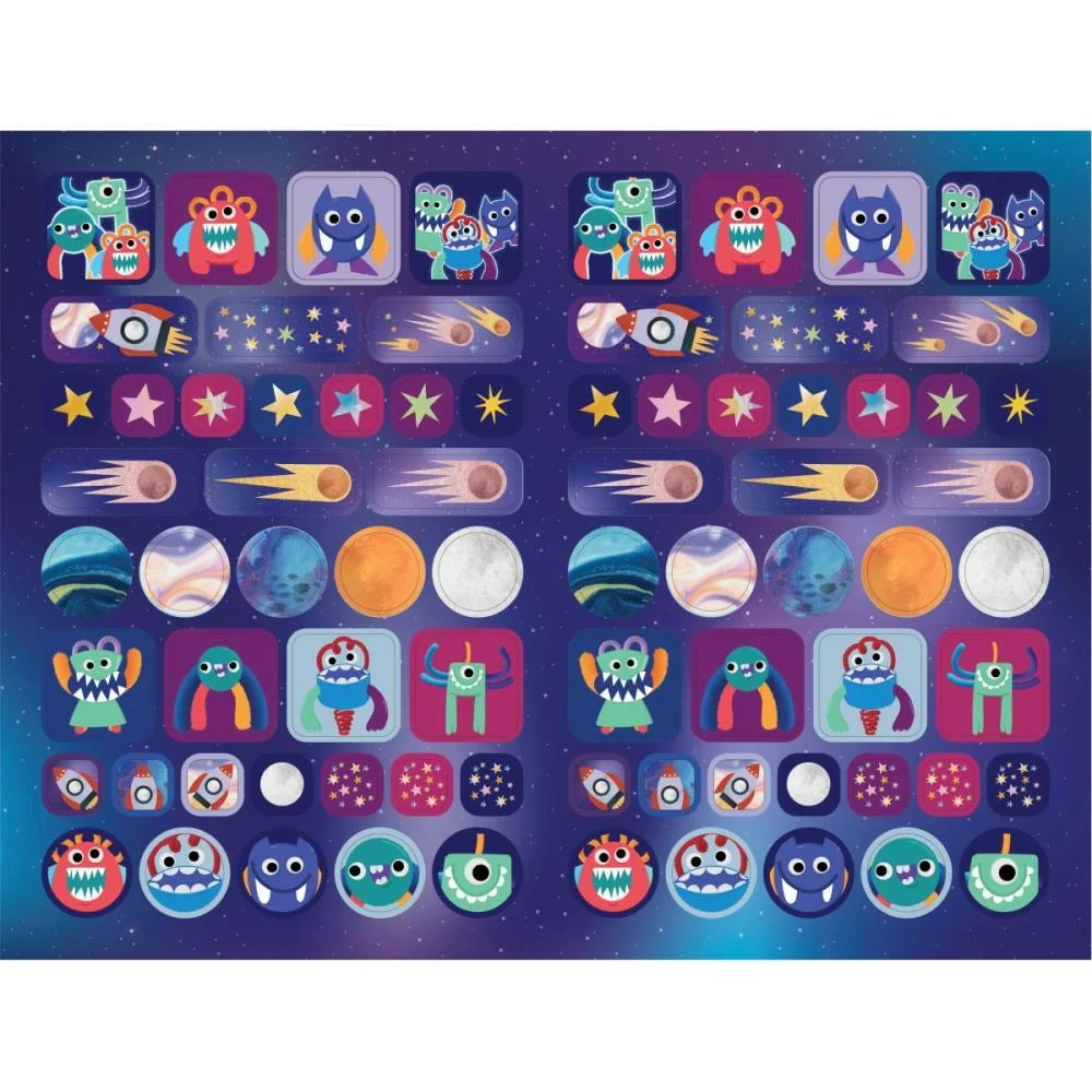 LIVRO INFANTIL COLORIR GALAXIA C/12 LAPIS+ADESIVOS LEONORA (UNIDADE) - imagem 4