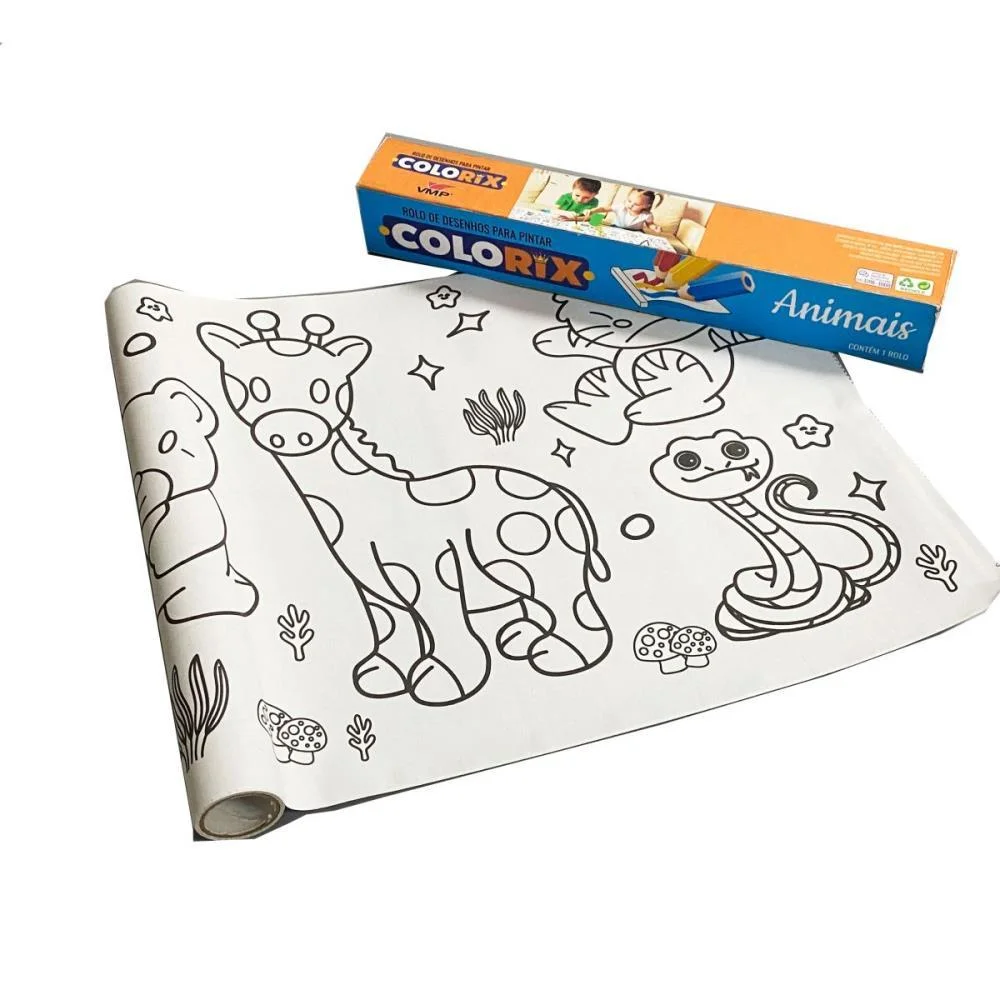 LIVRO INFANTIL COLORIR ANIMAIS 30CMX3M ROLO ADESIVO V.M.P. (UNIDADE) - imagem 3