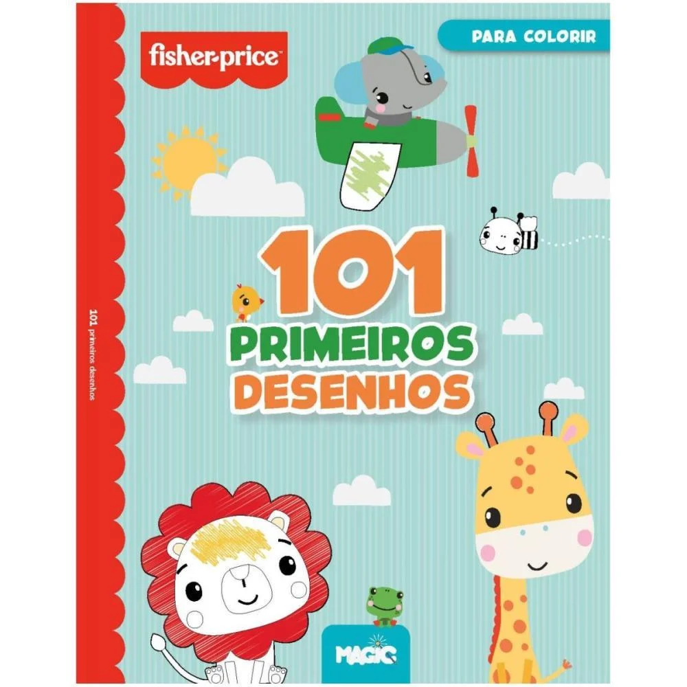 LIVRO INFANTIL COLORIR 101 DESENHOS FISHER PRICE 104P MAGIC KIDS (UNIDADE) - imagem 3