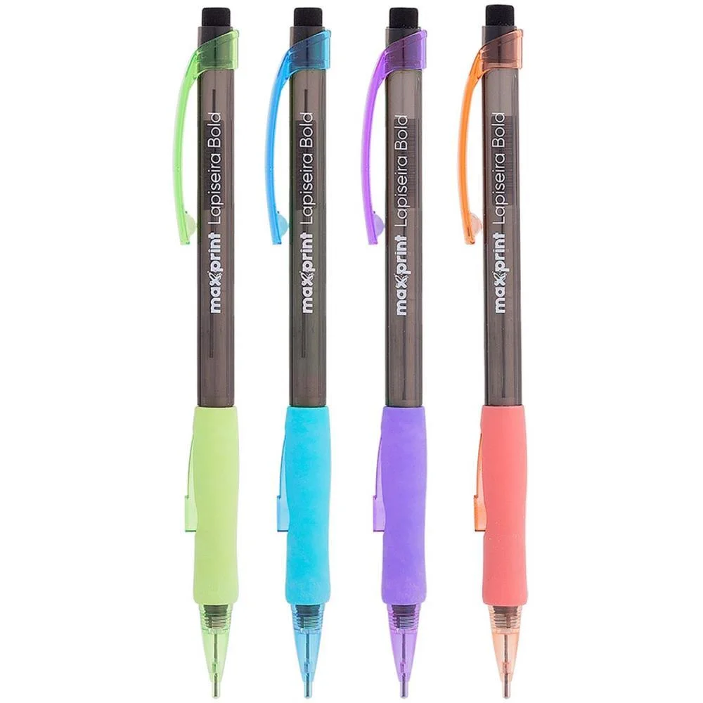 LAPISEIRA 0.7MM BOLD 4 CORES C/BORRACHA MAXPRINT (DP.C/24) - imagem 4