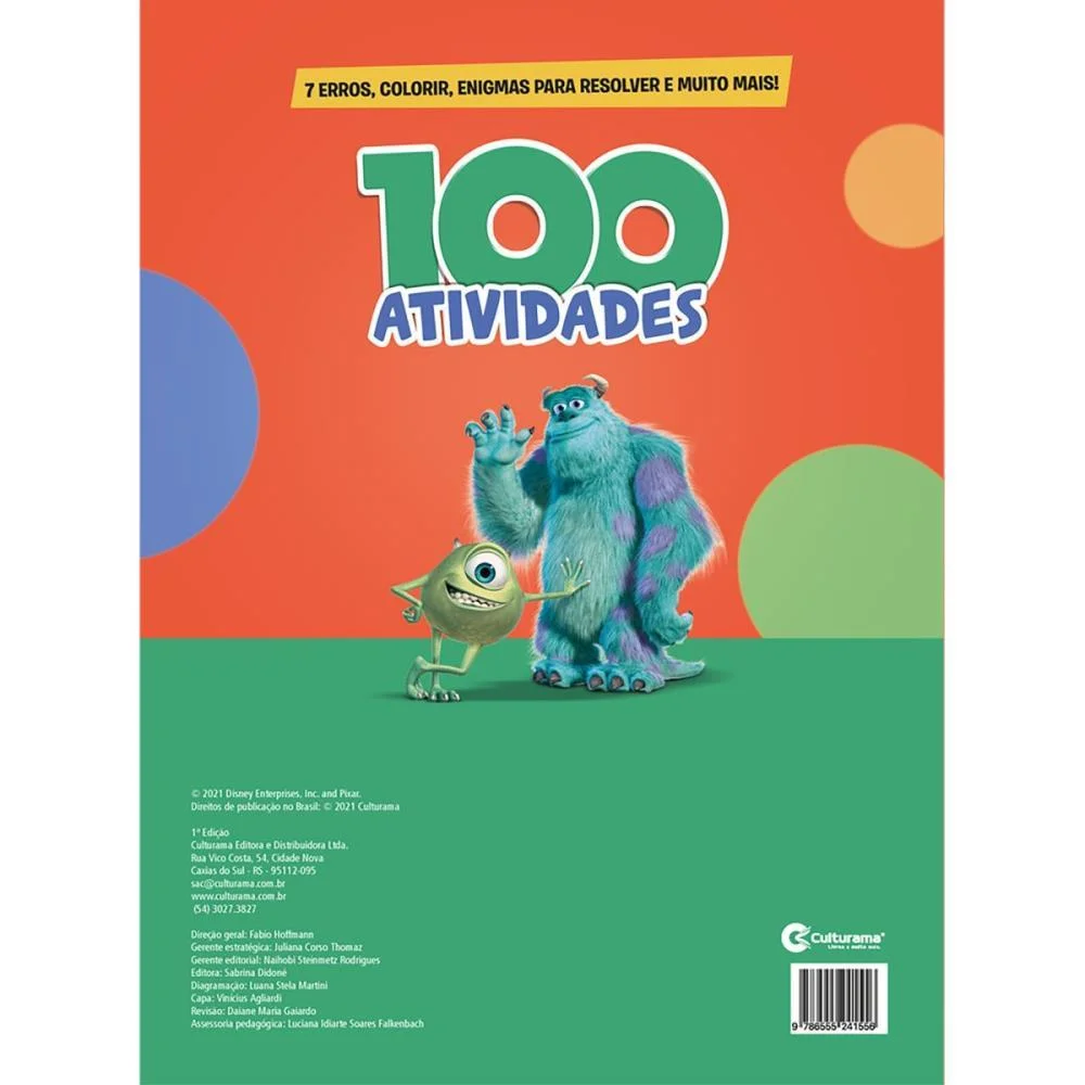 LIVRO INFANTIL COLORIR 100 ATIVIDADES DISNEY PIXAR CULTURAMA (UNIDADE) - imagem 3