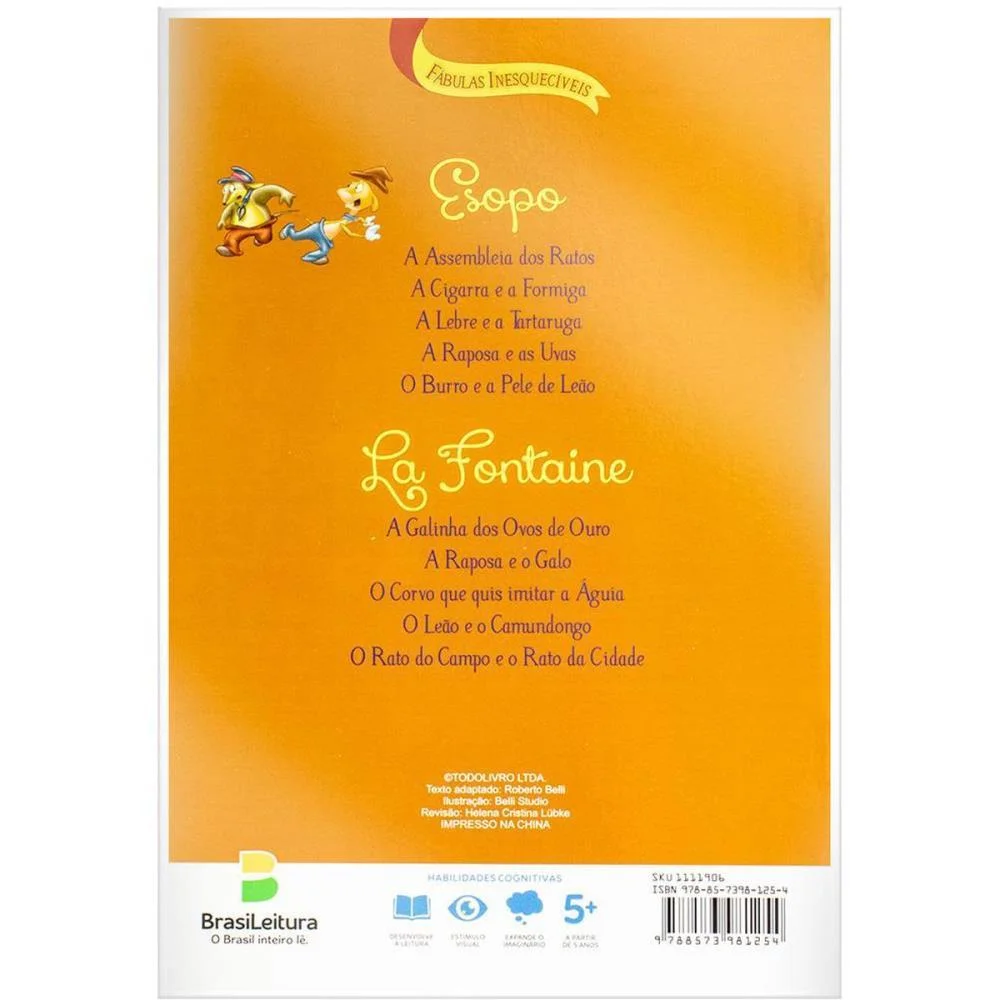 LIVRO INFANTIL ILUSTRADO FABULAS INESQUECIV.20X13,5 8P TODOLIVRO (PCT.C/10) - imagem 5