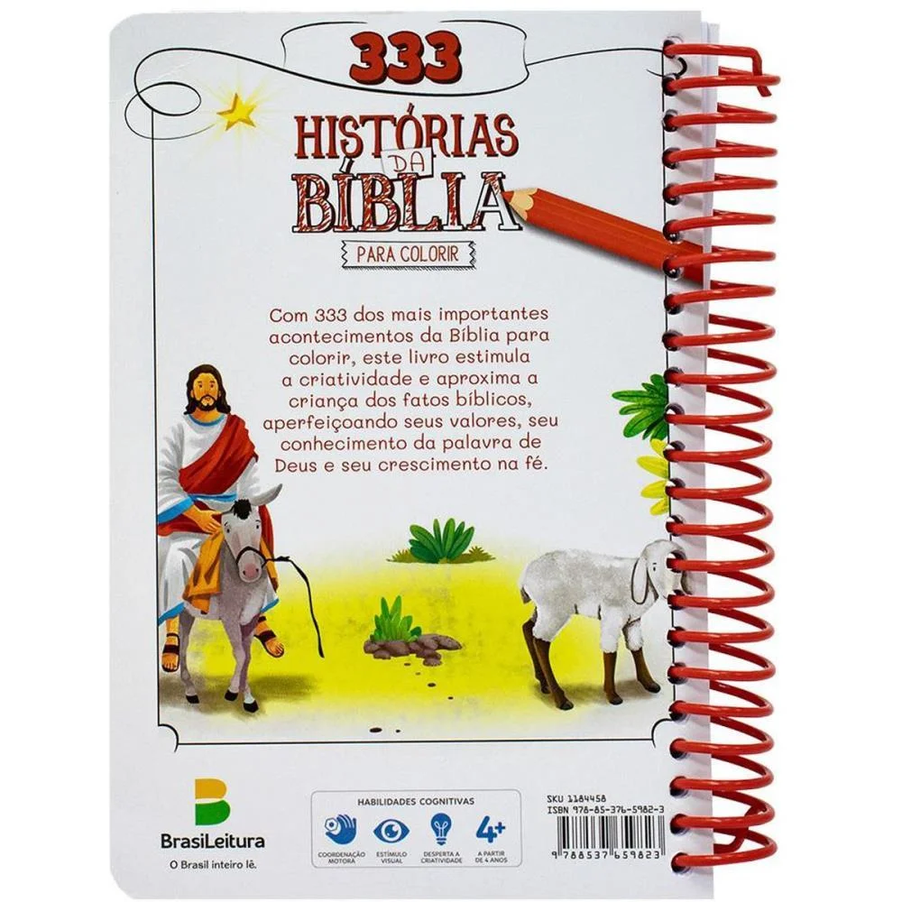 LIVRO INFANTIL COLORIR 333 HISTORIAS BIBLIA ESP. 144P TODOLIVRO (UNIDADE) - imagem 4