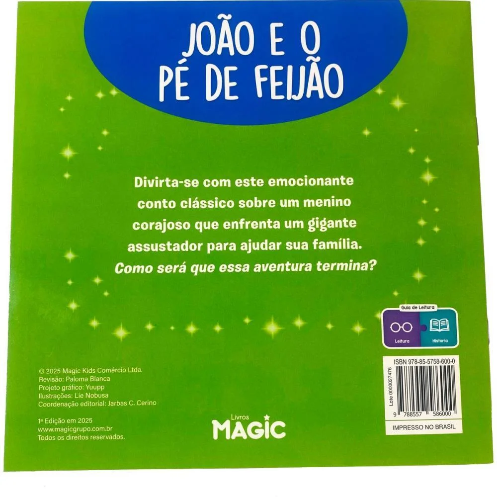 LIVRO INFANTIL ILUSTRADO JOAO E O PE DE FEIJAO 12PGS MAGIC KIDS (UNIDADE) - imagem 3
