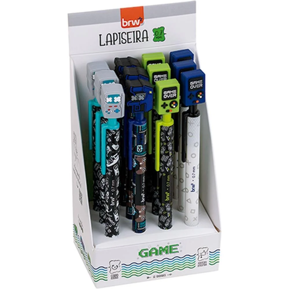 LAPISEIRA 0.7MM DIVERTIDA GAME PLAST.4MODELOS BRW (DP.C/12) - imagem 3