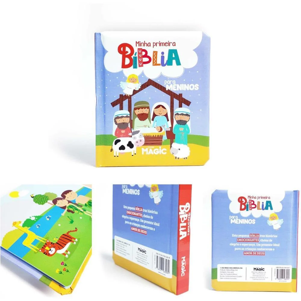 LIVRO INFANTIL ILUSTRADO MINHA PRIMEIRA BIBLIA MENINO MAGIC KIDS (UNIDADE) - imagem 4