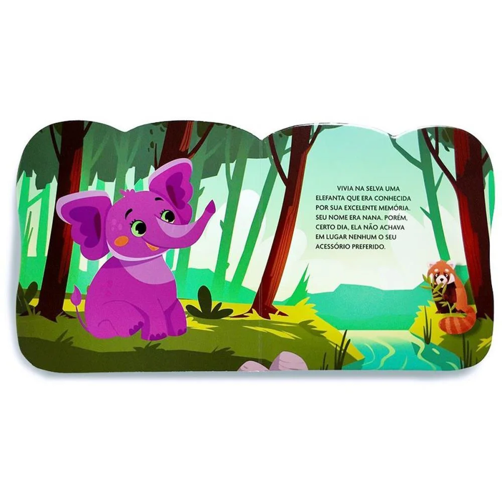 LIVRO INFANTIL ILUSTRADO RECORTADO PROCURA DA ELEFANTA MAGIC KIDS (UNIDADE) - imagem 3