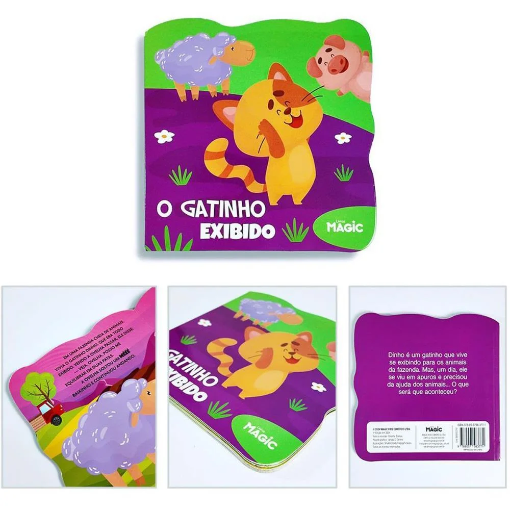LIVRO INFANTIL ILUSTRADO RECORTADO O GATINHO EXIBIDO MAGIC KIDS (UNIDADE) - imagem 4