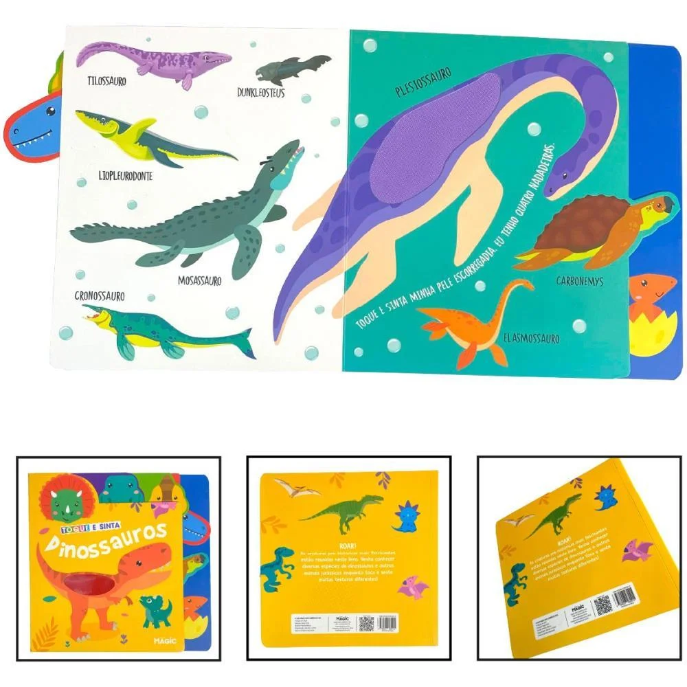 LIVRO INFANTIL ILUSTRADO TOQUE E SINTA DINOSSAUROS MAGIC KIDS (UNIDADE) - imagem 3