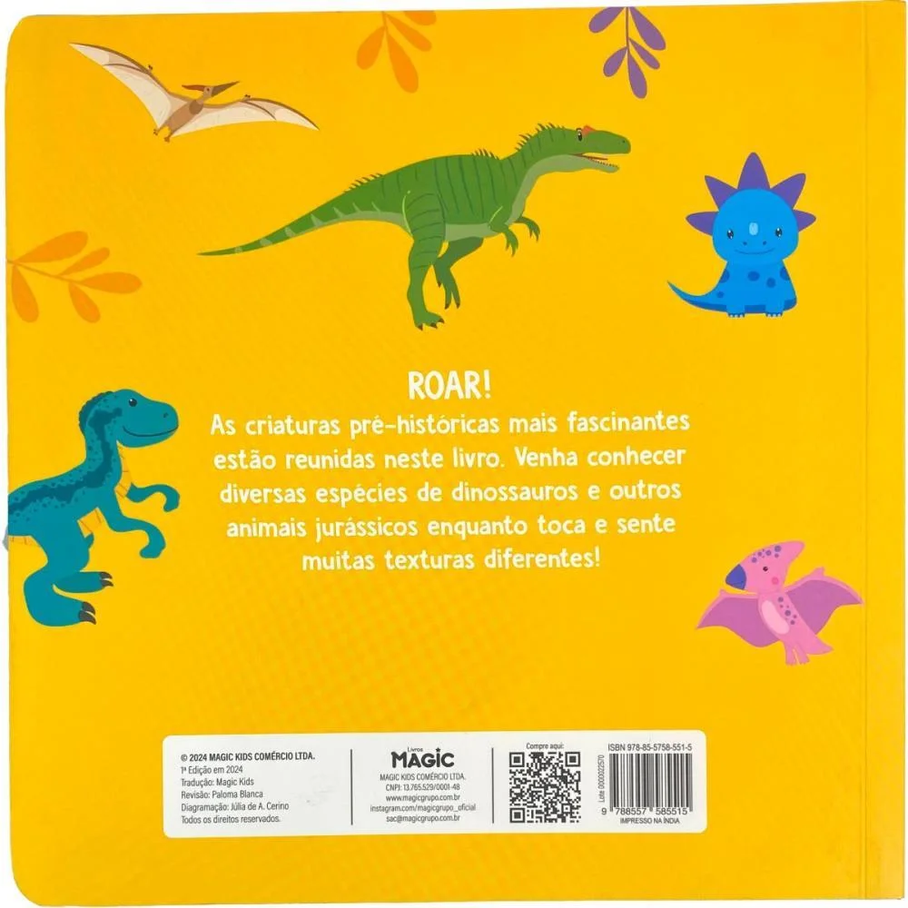 LIVRO INFANTIL ILUSTRADO TOQUE E SINTA DINOSSAUROS MAGIC KIDS (UNIDADE) - imagem 4
