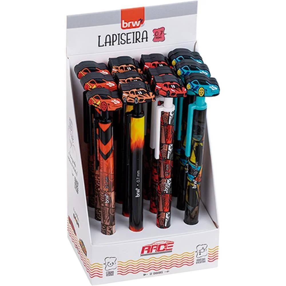 LAPISEIRA 0.7MM DIVERTIDA RACE PLAST.4MODELOS BRW (DP.C/12) - imagem 3