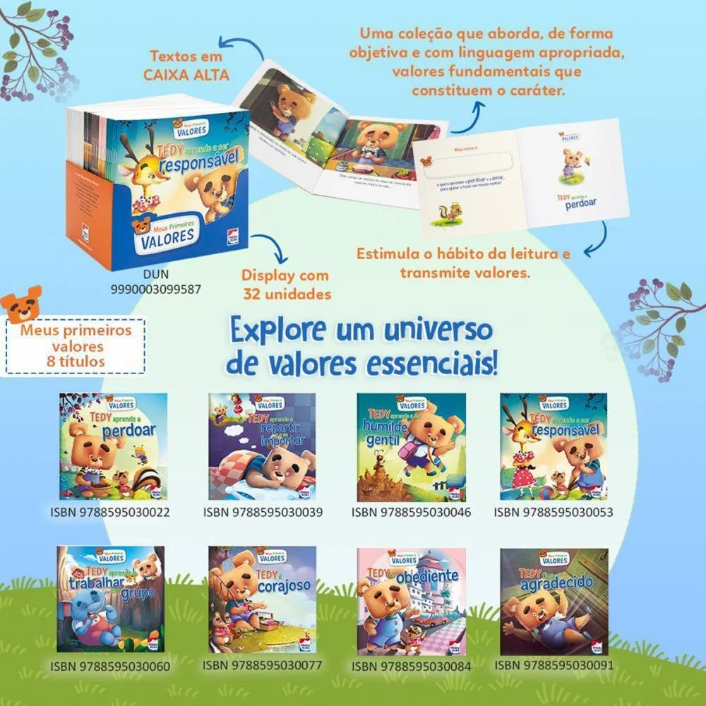 LIVRO INFANTIL ILUSTRADO MEUS PRIMEIROS VALORES 8TIT. TODOLIVRO (DP.C/32) - imagem 4