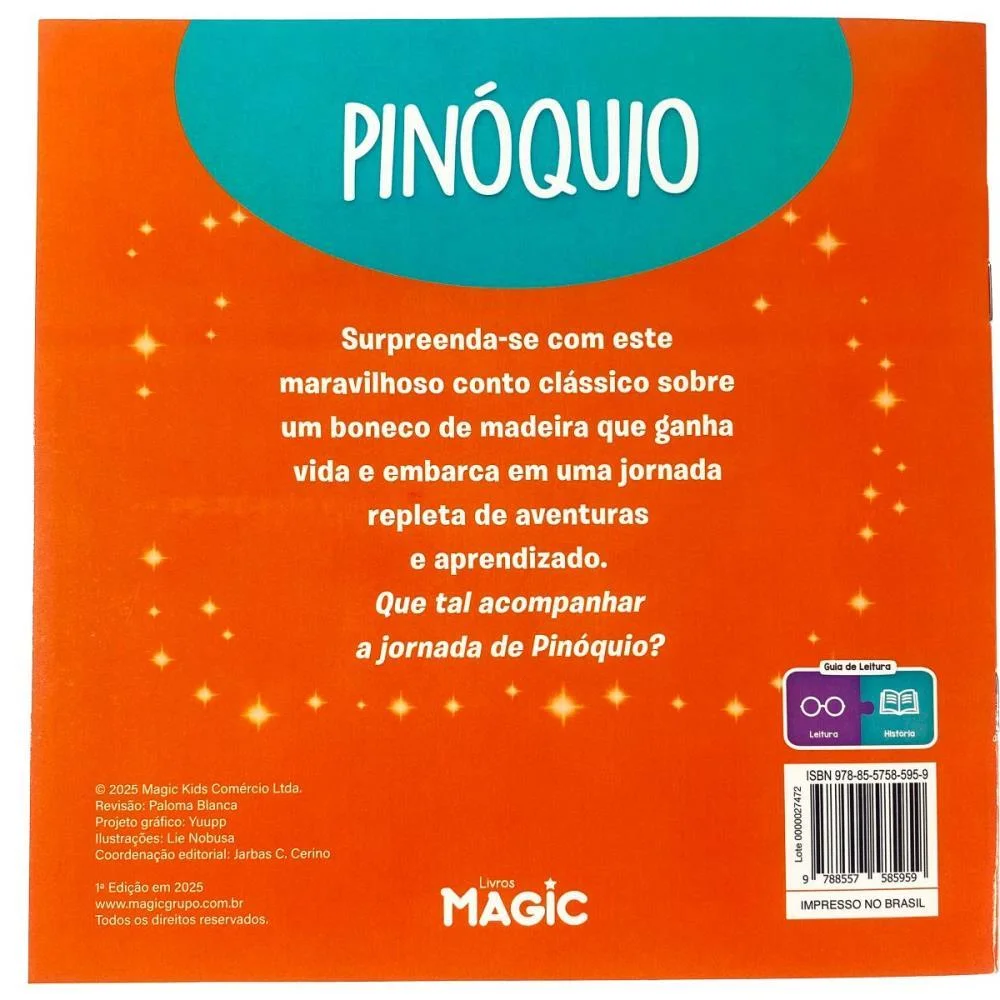 LIVRO INFANTIL ILUSTRADO PINOQUIO 12PGS 20X20CM MAGIC KIDS (UNIDADE) - imagem 3