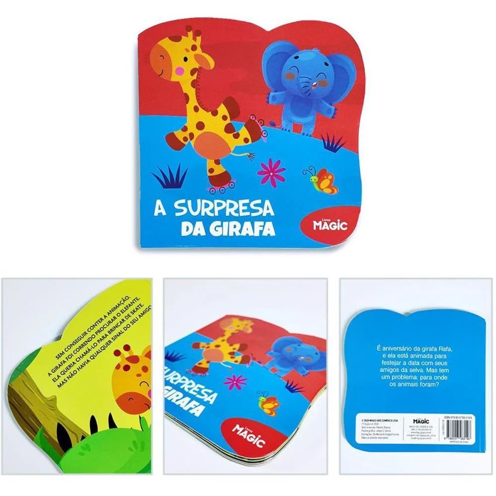 LIVRO INFANTIL ILUSTRADO RECORTADO A SURPRESA DA GIRAFA MAGIC KIDS (UNIDADE) - imagem 4