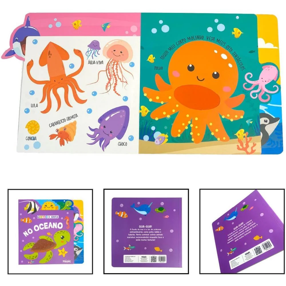 LIVRO INFANTIL ILUSTRADO TOQUE E SINTA OCEANO 10P 24X24 MAGIC KIDS (UNIDADE) - imagem 3