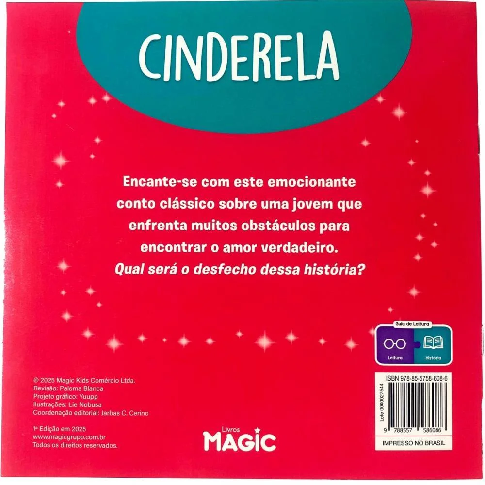 LIVRO INFANTIL ILUSTRADO CINDERELA 12PGS 20X20CM MAGIC KIDS (UNIDADE) - imagem 3