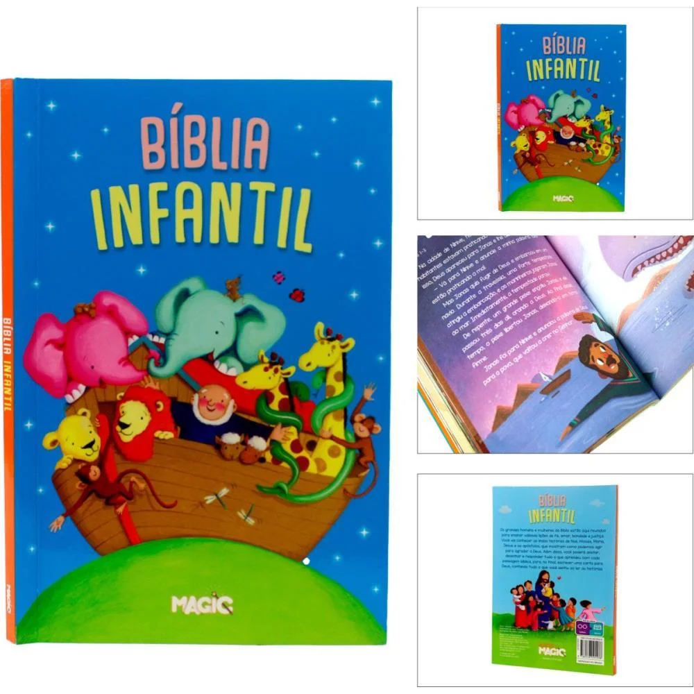 LIVRO INFANTIL ILUSTRADO BIBLIA INFANTIL 128P 20X13,5CM MAGIC KIDS (UNIDADE) - imagem 4