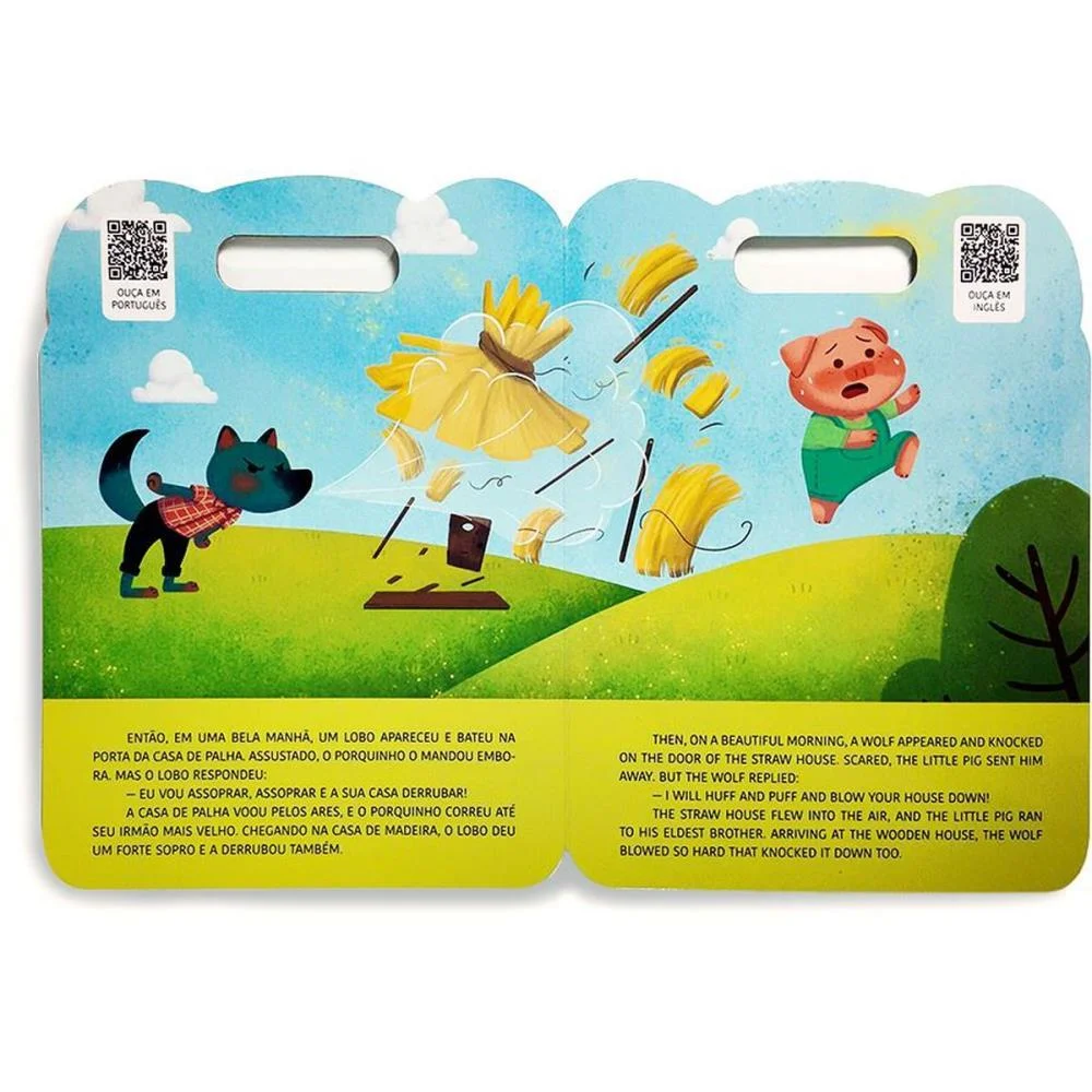 LIVRO INFANTIL ILUSTRADO BILINGUE OS TRES PORQUINHOS MAGIC KIDS (UNIDADE) - imagem 3