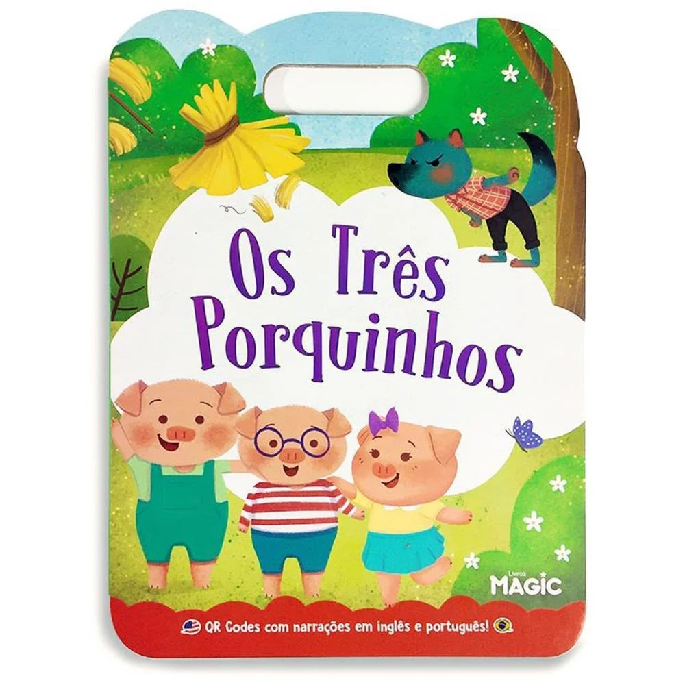 LIVRO INFANTIL ILUSTRADO BILINGUE OS TRES PORQUINHOS MAGIC KIDS (UNIDADE) - imagem 5