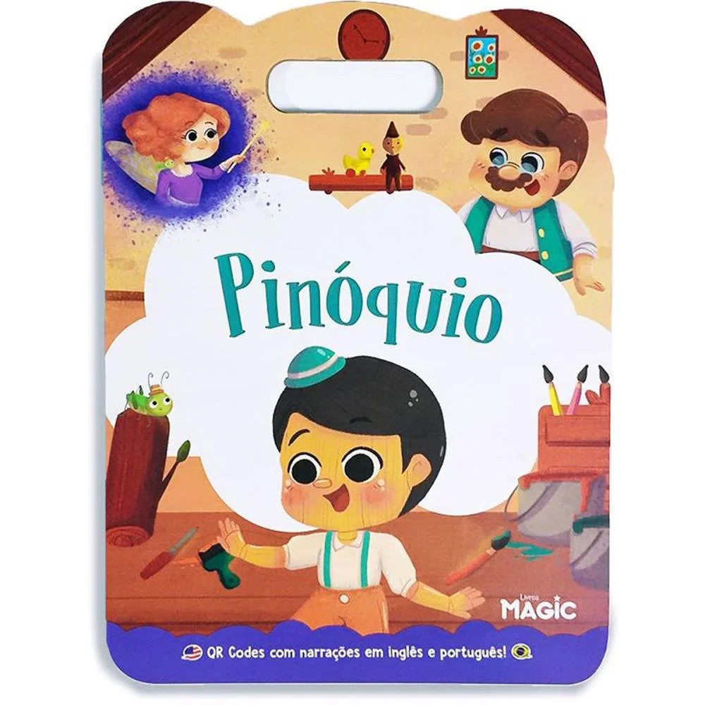 LIVRO INFANTIL ILUSTRADO BILINGUE PINOQUIO 8PGS 20X27CM MAGIC KIDS (UNIDADE) - imagem 2