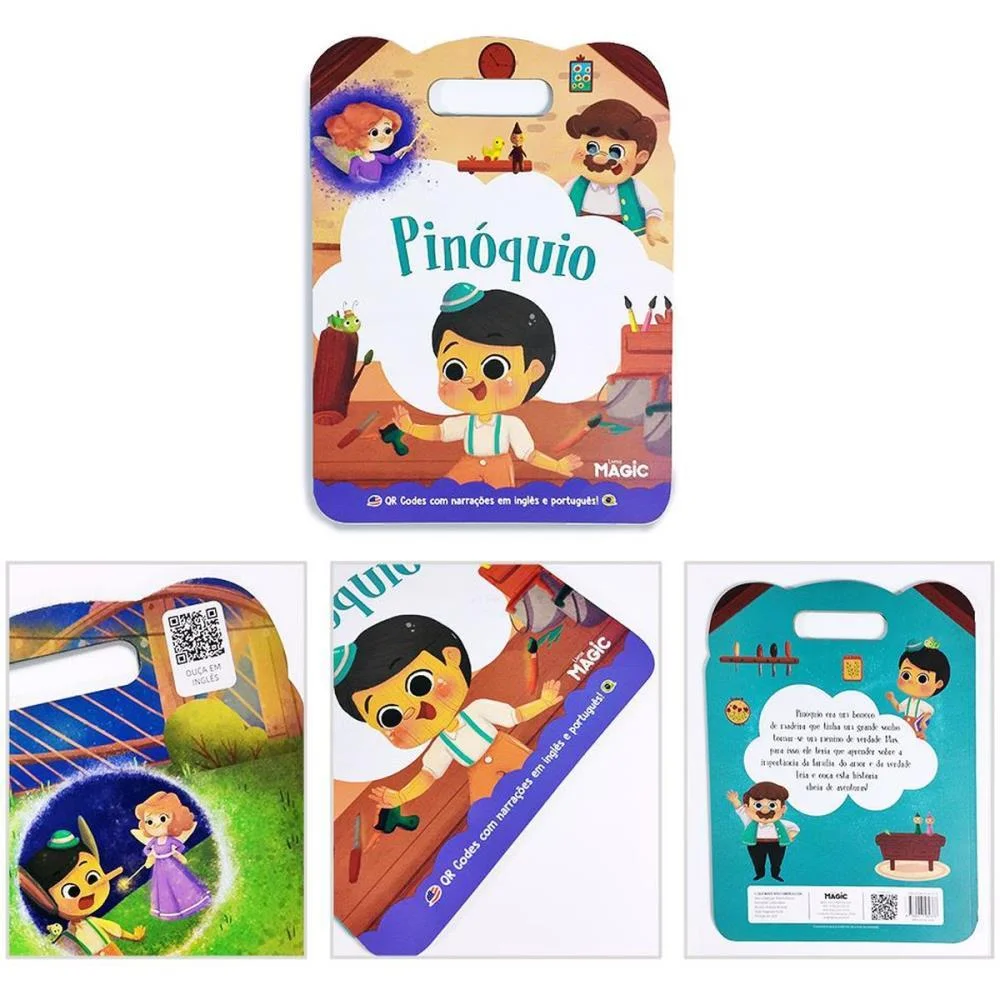 LIVRO INFANTIL ILUSTRADO BILINGUE PINOQUIO 8PGS 20X27CM MAGIC KIDS (UNIDADE) - imagem 4