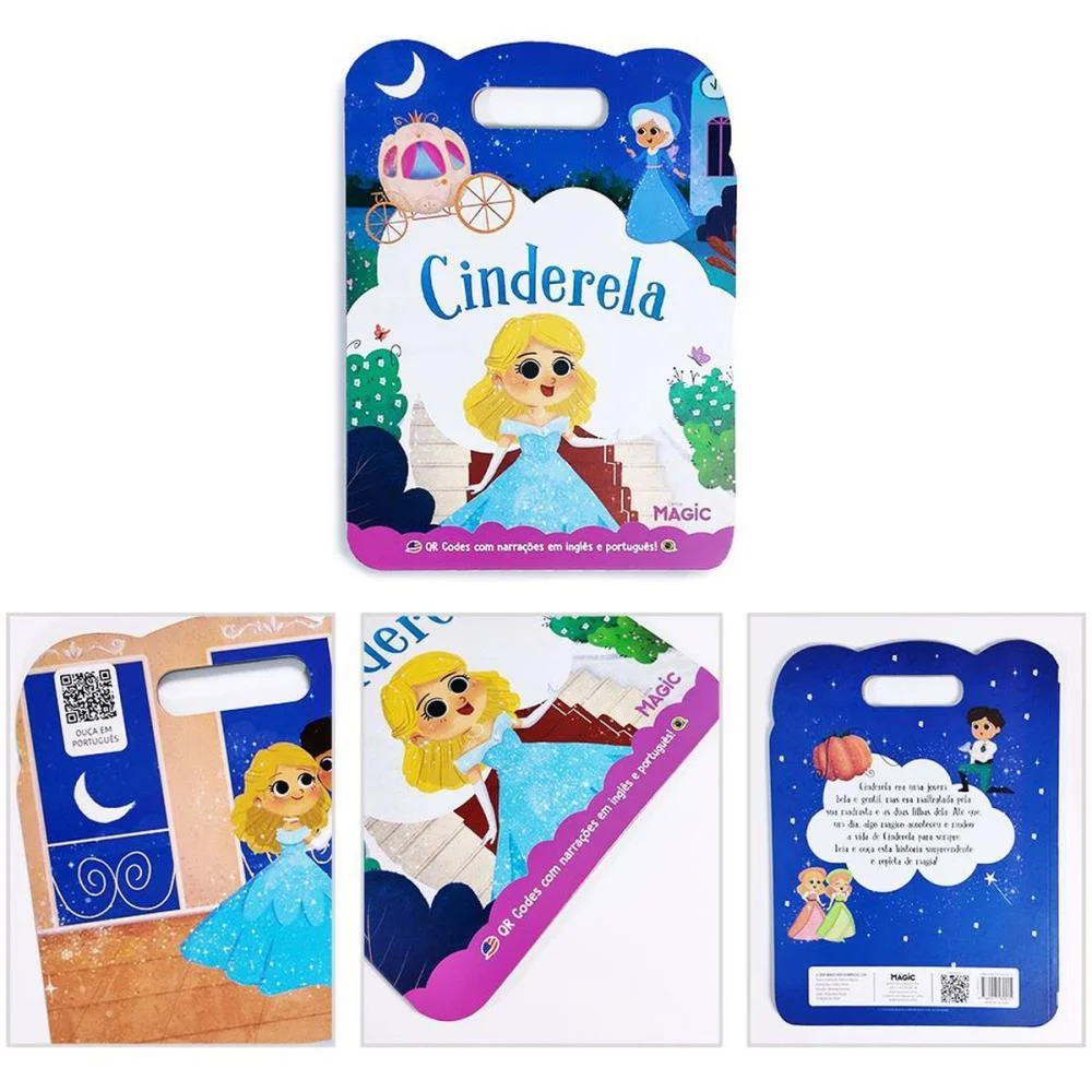 LIVRO INFANTIL ILUSTRADO BILINGUE CINDERELA 8PGS 27X20C MAGIC KIDS (UNIDADE) - imagem 4