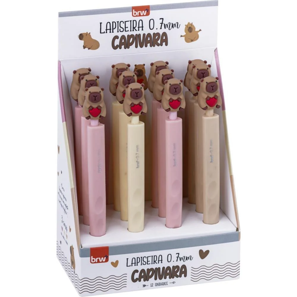 LAPISEIRA 0.7MM CAPIVARA PLASTICA 3 CORES SORT BRW (DP.C/12) - imagem 6