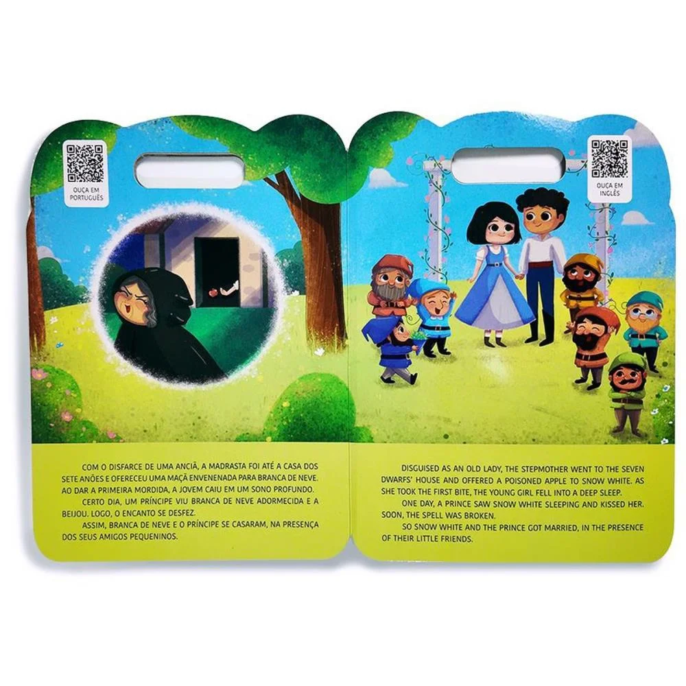 LIVRO INFANTIL ILUSTRADO BILINGUE BRANCA DE NEVE 8PGS MAGIC KIDS (UNIDADE) - imagem 3