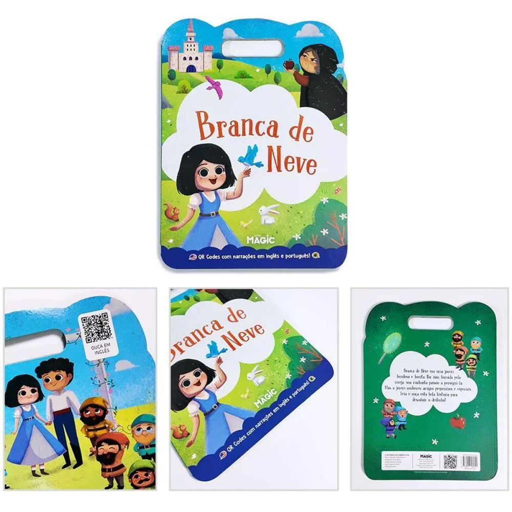LIVRO INFANTIL ILUSTRADO BILINGUE BRANCA DE NEVE 8PGS MAGIC KIDS (UNIDADE) - imagem 4
