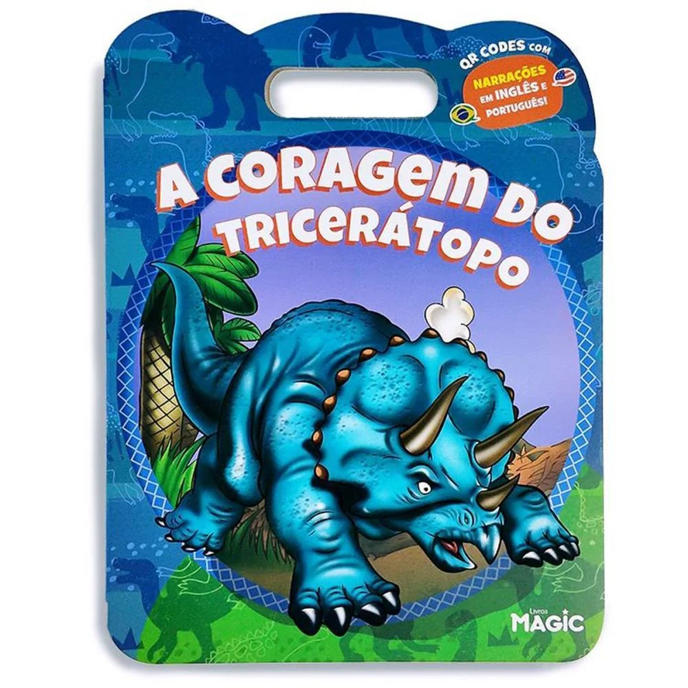LIVRO INFANTIL ILUSTRADO BILINGUE CORAGEM TRICERATOPO MAGIC KIDS (UNIDADE) - imagem 3