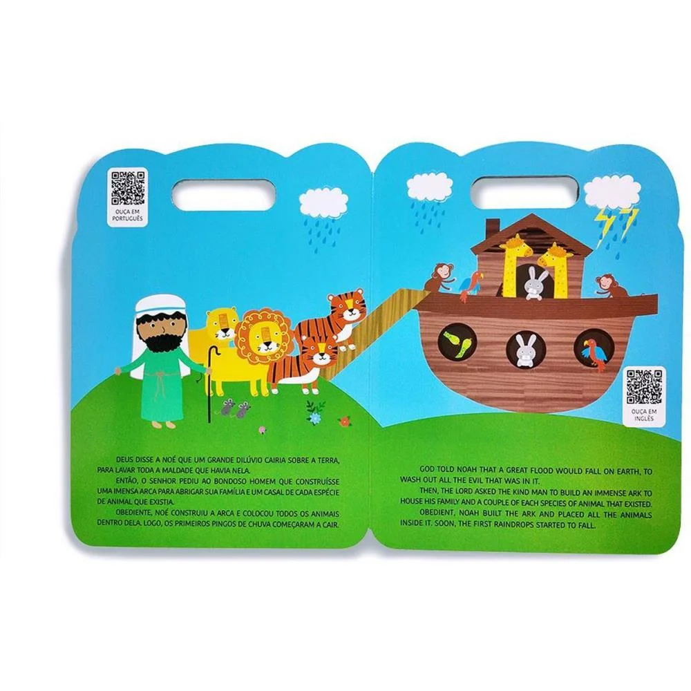 LIVRO INFANTIL ILUSTRADO BILINGUE A ARCA DE NOE 8PGS MAGIC KIDS (UNIDADE) - imagem 4