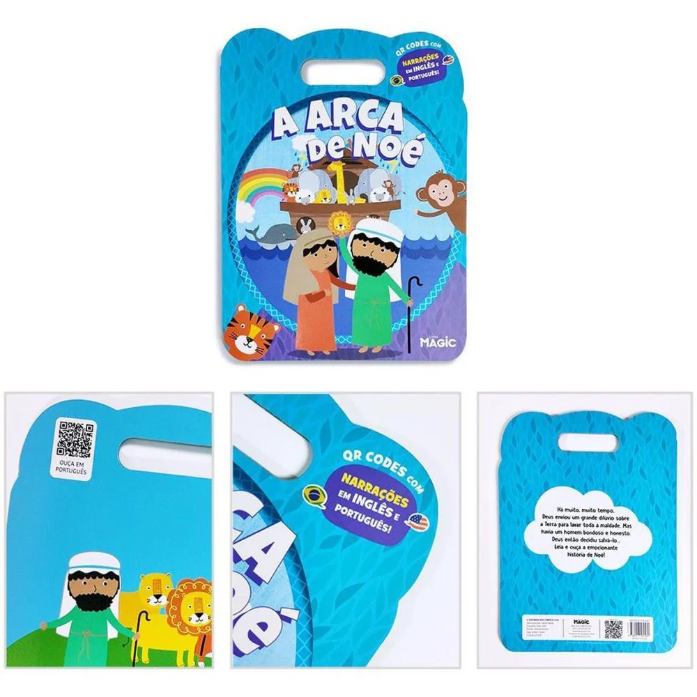 LIVRO INFANTIL ILUSTRADO BILINGUE A ARCA DE NOE 8PGS MAGIC KIDS (UNIDADE) - imagem 5