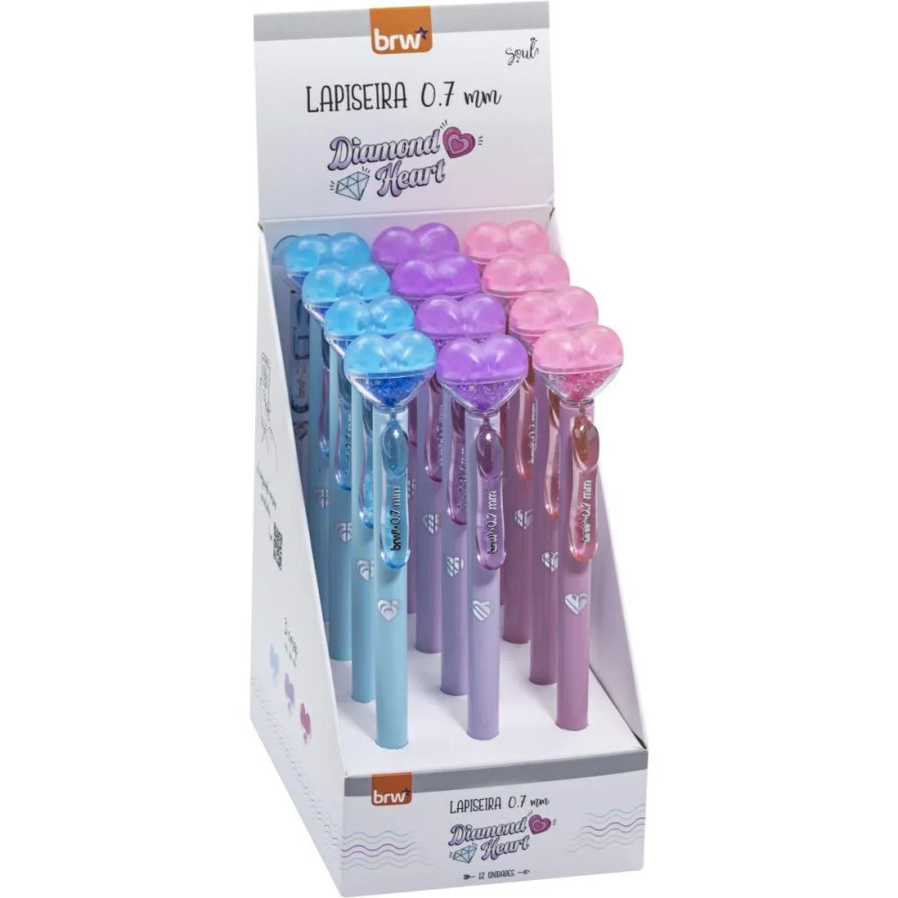 LAPISEIRA 0.7MM DIAMOND HEART PLASTICA (S) BRW (DP.C/12) - imagem 5