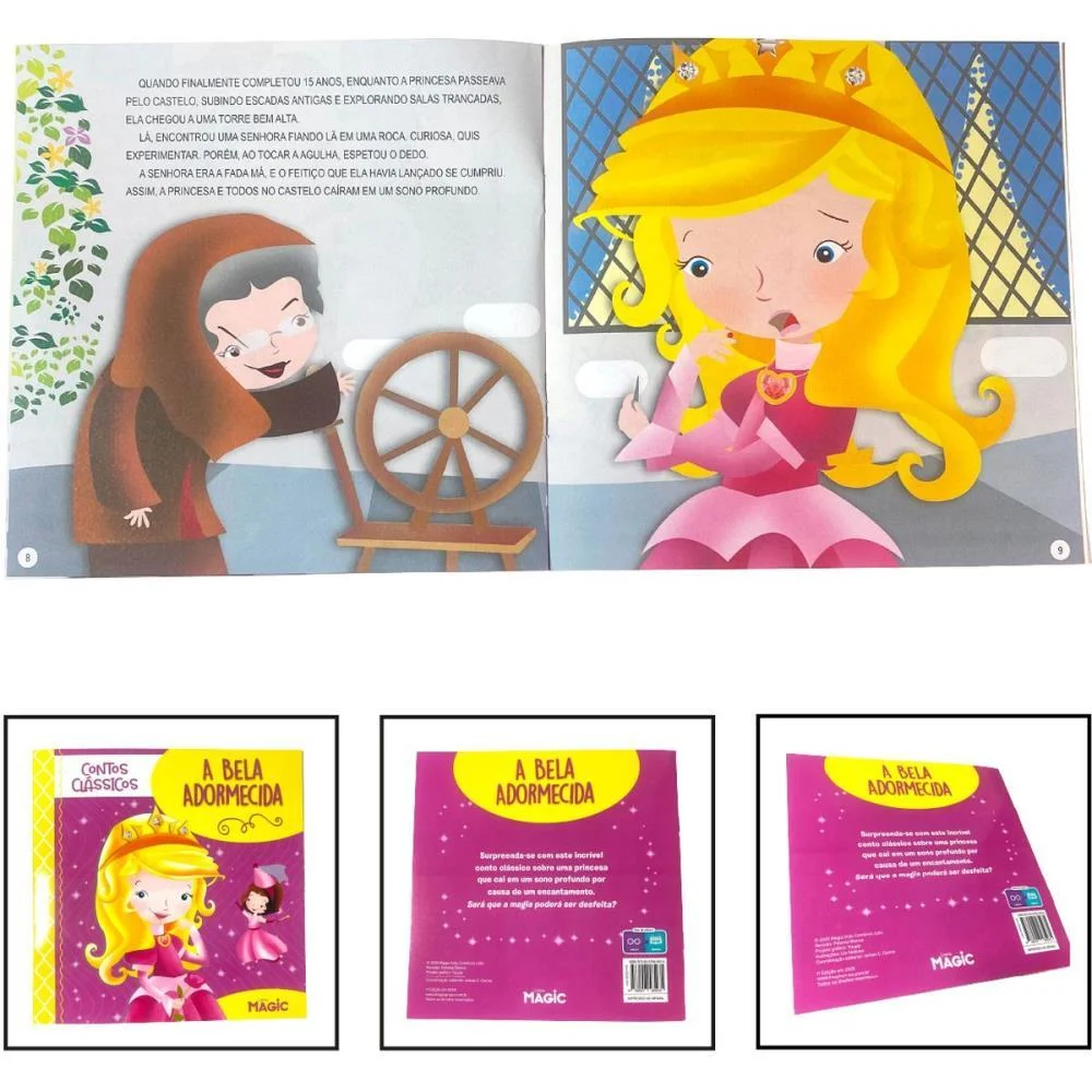 LIVRO INFANTIL ILUSTRADO BELA ADORMECIDA 12PGS 20X20 MAGIC KIDS (UNIDADE) - imagem 2