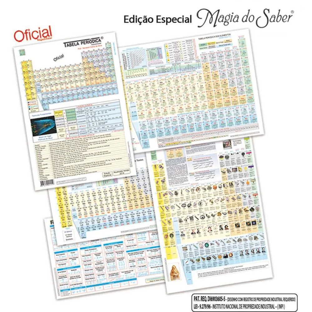 TABELA PERIODICA 5 MODELOS+FOTOS DOS ELEMENTOS MAGIA DO SABER (KIT.C/15) - imagem 4