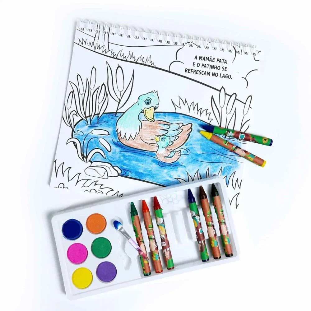 LIVRO AQUARELA FAZENDA C/GIZ 12PGS 32X23CM MAGIC KIDS (UNIDADE) - imagem 3