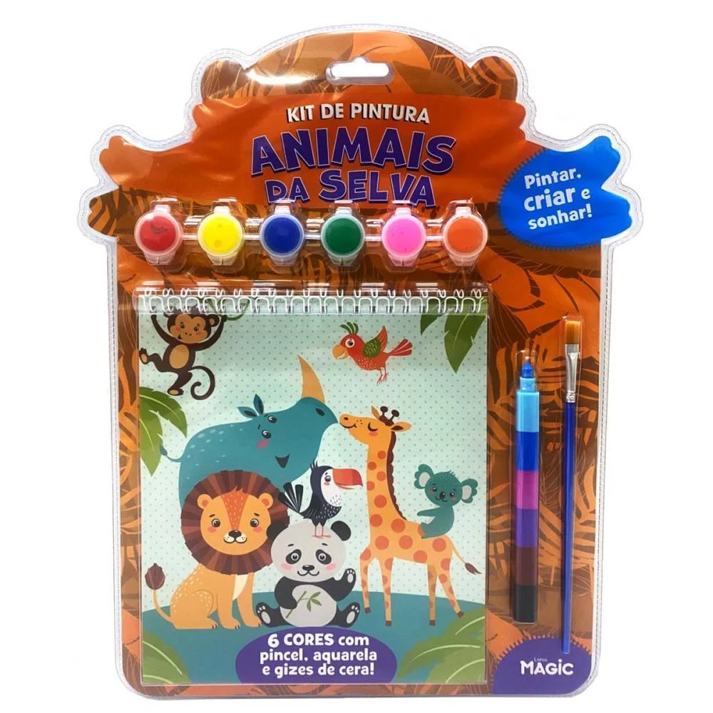 LIVRO AQUARELA ANIMAIS DA SELVA C/GUACHE GIZ MAGIC KIDS (UNIDADE) - imagem 2