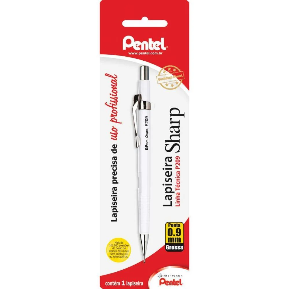 LAPISEIRA 0.9MM PENTEL BRANCA PENTEL (BLISTER) - imagem 6