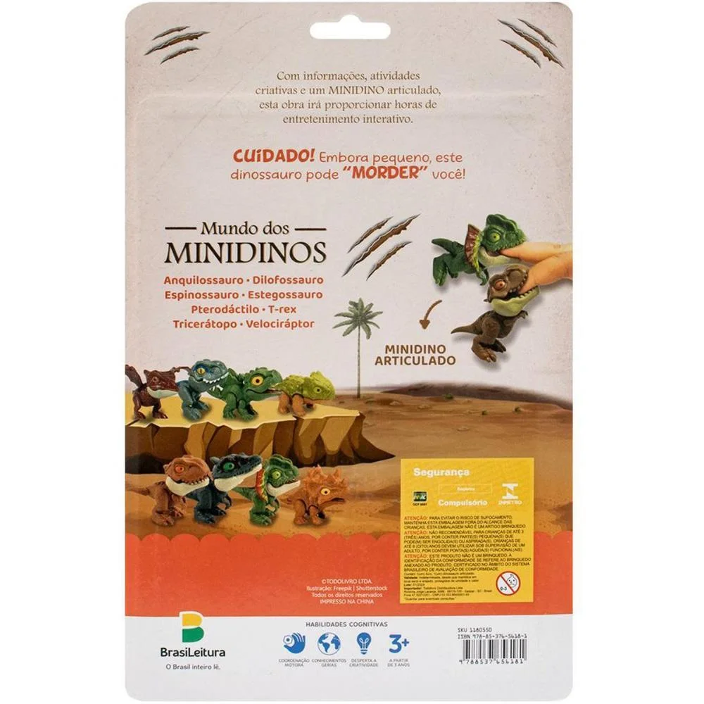 LIVRO BRINQUEDO ILUSTRADO MUNDO DOS MINIDINOS: T-REX TODOLIVRO (UNIDADE) - imagem 4
