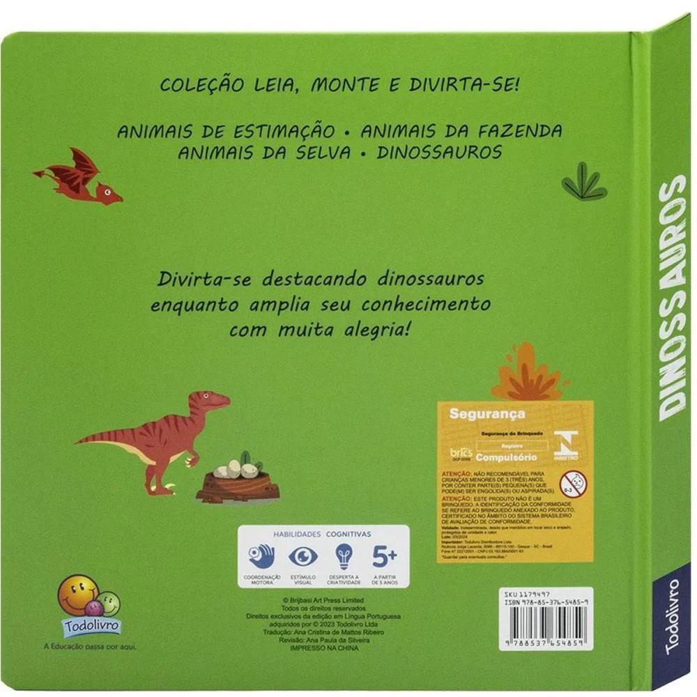 LIVRO BRINQUEDO ILUSTRADO MONTE E DIVIRTA-SE! DINOSSAURO TODOLIVRO (UNIDADE) - imagem 5